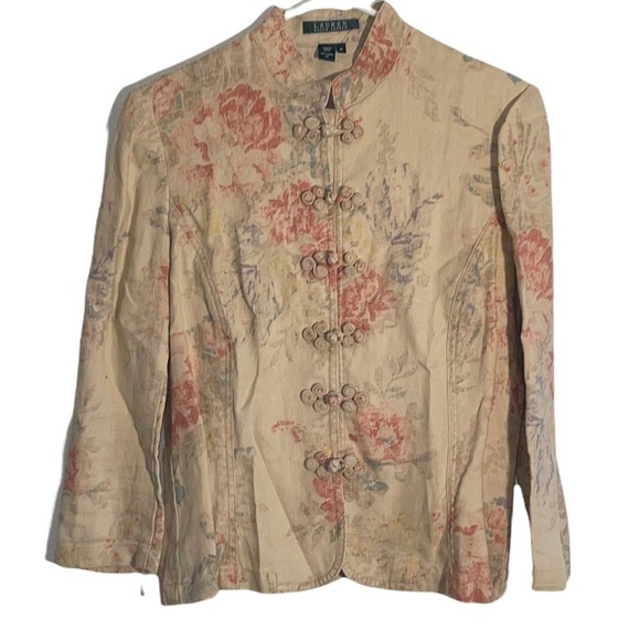 LAUREN Ralph Lauren Vintage Floral Linen Jacket - Picture 5 of 14